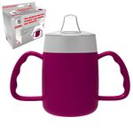 Two Handled 140ml Adult Drinking Cup, Internal Cone, and Spouted Lid. Perfect for A Spill-Proof Sipping Experience Adult Drinking Mug/Drinking Cup/Sippy Cup Get Your Drinking Aid Now! (BlackBerry)