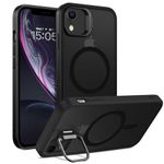 BENTOBEN iPhone XR Case, iPhone XR Phone Case [Compatible with Magsafe] Built-in Camera Ring Stand, Kickstand Magnetic Translucent Matte Shockproof Protective Cover Cases for iPhone XR 6.1'', Black