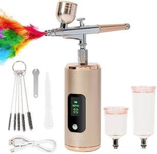 PELCAS Airbrush Ongle, 36PSI Airbrush pour Ongles, Kit Aérographe avec Compresseur Portable et Dual Action, Aérographe Rechargeable pour Nail Art, Peinture, Maquillage, Modélisme