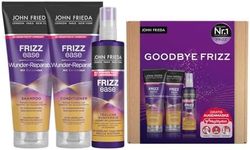 John Frieda Frizz Ease Wonder Repair Value Kit - Shampoo, Conditioner, Instant Care Spray and MegRhythm Eye Mask - Feel-good Program for Home