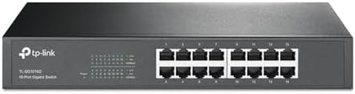 TP-Link 16-Port Gigabit Ethernet Desktop Unmanaged Switch, 10/100/1000Mbps ports, Auto MDI/MDIX & negotiation, Isolation Mode, Loop Prevention, Energy Power Saving, Plug & Play Design (TL-SG1016D)