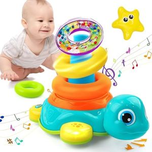Juguetes Niños 1 2 Año Interactivo Juguetes Bebes 6-12 Meses Tortugas se Arrastran y Apilan Regalos Originales Bebes 1 Año con Música/Luz Juguete Montessori para Bebes Niños Niña 1 Años 12-18 Meses