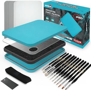 KOVIEDE Wet Palette, Dry Brush Palette and Acrylic Paint Palette, 3-in-1 Set with 11PCS Detail Paint Brushes Drybrush for Miniature Painting, 100PCS Hydration Paper and 4PCS Sponges, Blue