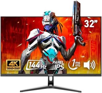 Gawfolk Écran PC IPS 32 pouces, moniteur jeu 4K 144Hz, 1ms, FreeSync, 100%sRGB, Angle vision large 178, haut-parleur incorporé, HDMI2.1, DisplayPort, Compatible avec un montage mural 75*75mm - Noir