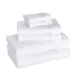 Towels Beyond 6 Piece Bath Towel Set - Luxury Plush Quality Hotel and Spa Towels Made with 100% Turkish Cotton (White)