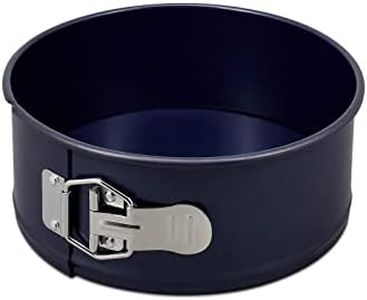 Zyliss Non-Stick Springform Cake Tin with Loose Base, 20cm/8in, PFAS Free Carbon Steel, Easy to Clean, Dark Blue, Round Baking Tin/Pan, Bakeware for Air Fryer, Cake Mould, Dishwasher Safe