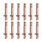 LAPO Heavy Duty Aluminium 8 Inch Tower Bolt for Home, Offices Doors and Windows, Tower Bolt for Main Door, Door Latch, Kundi, Chitakini, Door Latch for Main Door (Rose Gold Finish, Pack of 12)