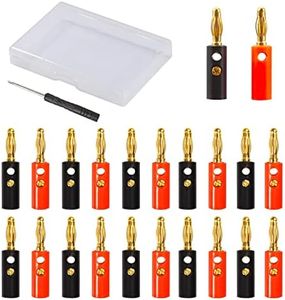 LEONTOOL 4MM Banana Plugs Audio Speaker Wire Cable Connector Plugs Red and Black Lantern Type Banana Plug Speaker Wire Cable Screw Plugs Gold Plated Speaker Connectors Banana Plug with Protective Case