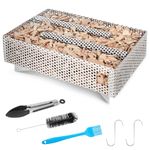 Urenwp Smoker Tray 12 Hours Pellet Maze Smoker Tray, Grill Smoker Box for Hot and Cold Smoking Meat, Fish, Cheese Pork Smoking with Wood Pellets, Fits Any Type of Grill or Smoker, 5" x 8"