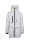 Tommy Hilfiger Mens Heavyweight Quilted Sherpa Hooded Parka Coat, White, Medium US