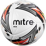 Mitre Unisex Soccer Ball Professional Delta, One - White/Black/Blood Orange, 4