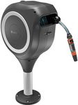 Gardena Patio Hose Box Rollup M: Weatherproof Box with roll-up Technology and 20m Hose, Irrigation of Medium-Sized Gardens with Patio, Automatic retraction, White (18615-20)