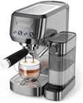 Espresso Machine 20 Bar, Cappuccino Machine for Home with 2.0 Long Life Automatic Milk Tank, Espresso Maker with Milk Frother, Stainless Steel-Moon