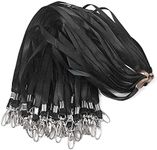 Black Lanyards 50Pcs 17.5 inch Nylon Lanyard,Lanyards Swivel Hooks Clips Great for ID Name Tags Badges/Key Chains