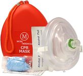 MCR Medical CPR Rescue Mask, Adult/Child Pocket Resuscitator, Hard Case with Wrist Strap