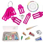 HONEYSEW Single Double Fold Bias Tape Maker Tool Kit Set Fabric Jelly Roll Sasher Tool Set Tools Folding Fabric and Biasing Strips 15sizes