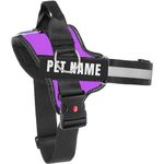 KIKA Pets Personalized Dog Harness | Dog Harness with Name | Customized Dog Vest Harness, Extra Small Size (for Below 5 kgs Dogs) Purple Harness