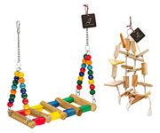 PETZOO Combo#2 of 2 Playful Bird Toys Which Includes Bird Swing, Perches, Rope Toy, Bird Toy for Birds, Pet Toy, Parrot, Cage Accessories & Wooden Training Aid for Bird & Parrots (Best in Budget)