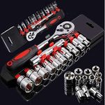 Inditrust New Car Repair Tool Set 12 in 1 Tool KIT Socket Set 1/2 Chrome Vanadium Combination Socket Wrench Set with Ratchet Spanner