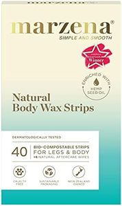 Marzena Natural Body Wax Strips, 40 Count Clear