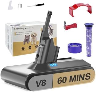 V8 Replacement Battery for Dyson – Up to 60 Minutes Runtime, Compatible with Animal/Absolute/Motorhead/Fluffy Models, Includes Battery, Trigger Lock, and 2 Filters