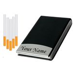 Customized/Personalized with Name Engraved Metal Cigarette Case Box for Regular, King and Slim Size Cigarettes, Stylish Gifting Option for yourself, men, Brother or Husband-Black