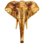 Design Toscano Good Fortune Golden Mandala Elephant Wall Sculpture, 17.5 Inch, Antique Gold