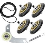 Dryer Repair Kit Compatible with electrolux and frigidaire Includes 137315300 Dryer Belt(1pc), 134715900 Drum Support Wheel(4pcs) and 134793500 Idler Pulley(1pc), 131601000 spring idler (1pc)