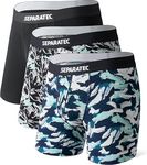 Separatec Mans Bamboo Rayon Boxer Briefs Breathable Fashion Printing Underwear with Ball Pouch 3 Pack