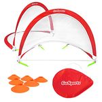 GoSports Portable Pop-Up Soccer Goal (Set of 2), Red/White, 2.5-Feet