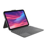 Logitech Combo Touch Detachable 10th Gen iPad Keyboard Case with Large Precision Trackpad, Full-Size Backlit Keyboard, and Smart Connector Technology - Oxford Gray