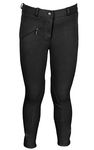 Horse Riding Pants Breeches with Knee-Patch and Zipper Pocket for Women (Waist-32) Black