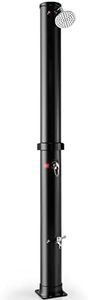 Giantex 7.2 FT 10 Gallon 2-Section Solar-Heated Outdoor Shower, Pool Shower W/Free-Rotating Shower Head, Foot Tap Spigot, Faucet, Temperature and Pressure Adjustment for Backyard, Garden, Beach Spa