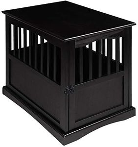 Casual Home Wooden Indoor Dog Crate House Kennel End Table Night Stand Furniture with Lockable Latch for Small to Medium Pets, Black