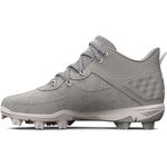 Under Armour Men's Harper 8 Mid Rm Baseball Shoe, (101) Baseball Gray/Baseball Gray/Halo Gray, 13