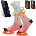 Heated Socks Men Women Electric Socks with App Control 5000mAh Rechargeable Battery Heated Socks for Men Women Winter Thermal Socks Battery Heating Socks for for Hunting Skiing (Black)