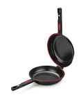 BRA Dupla Premiere Cast Aluminium Double Pan for Omelettes, Non-Stick, Suitable for All Cookers Including Induction 24 cm [Amazon Exclusive]