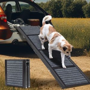Barpor Dog Ramp for Car, 67" Folding Portable Dog Car Ramp with Non-Slip Rug for Small to Large Dogs up to 200 LBS Easy Access to Cars, SUVs & Trucks