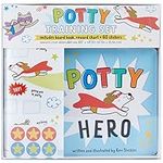 C.R. Gibson BTBB-24938 Hero Board Book, Wall Reward Chart, and Sticker Potty Training Supplies Set for Toddlers, Multicolor, 4pcs