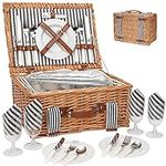 Picnic Basket for 4 Persons,Handmad