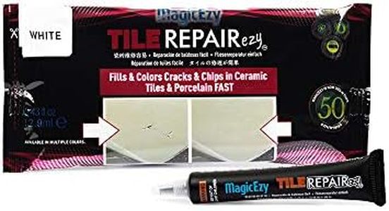 MagicEzy Tile RepairEzy (White) - Ceramic Tile Repair Filler to Fix Tile Chips and Cracks - Super Strong Adhesion - Ceramic, Porcelain, Acrylic, Fiberglass, Enamel