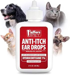 Jeffers Pet Ear Drops for Dogs & Cats – Ear Cleaner with Hydrocortisone – Dropper for Wax, Odor, Itchy Ears, Ear Hygiene, Home Grooming, Routine Ear Care, Safe Pet Drops – 2 fl oz