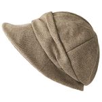 CHARM Womens Newsboy Winter Hat - Organic Cotton Bonnet Visor Casquette Chemo Cap Beige