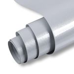 Hode Grey Sticky Back Plastic Roll 40cmX300cm, Self Adhesive Wallpaper Vinyl Wrap for Furniture Cupboard Shelf Worktop Glitter Effect Covering Contact Paper Waterproof