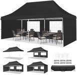 TOOLUCK Pop up Gazebo 3M x 6M Marquee Gazebo Tent with Sides Upgrade Structure UPF50+ Protection &100% Waterproof for Garden Parties Commercial with Easy Carry Bag, Black