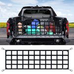 Tailgate Net for Pickup Truck Bed - Cargo Trucks Bed Divider for Full Size Truck 60'' x 18'' (Black) - Mesh Tail gate Competible with Chevy, Ford, Tacoma, Toyota, Ram etc