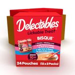 Hartz Delectables Bisque Senior 10+ Lickable Wet Cat Treats, Variety Flavour, 24 Pack