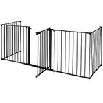 Inspirer Studio 5,6,8 Panel Heavy Duty Metal Gate Pet Fence Safe Playpen Barrier (Black, 5 Panel)