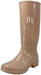 Shoes8teen Womens Classic Rain Boot with Buckle (10, Nude Rain)