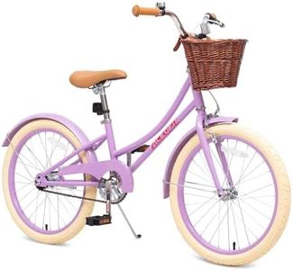 ACEGER Girls Bike with Basket, Kids Bike for 3-13 Years, 14 inch with Training Wheels, 16 inch with Training Wheels and Kickstand, 20 inch with Kickstand. (Purple3, 20 Inch with Kickstand)